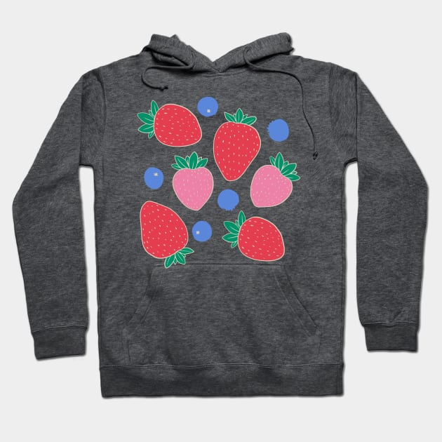 Strawberries and Blueberries Hoodie by Jacqueline Hurd